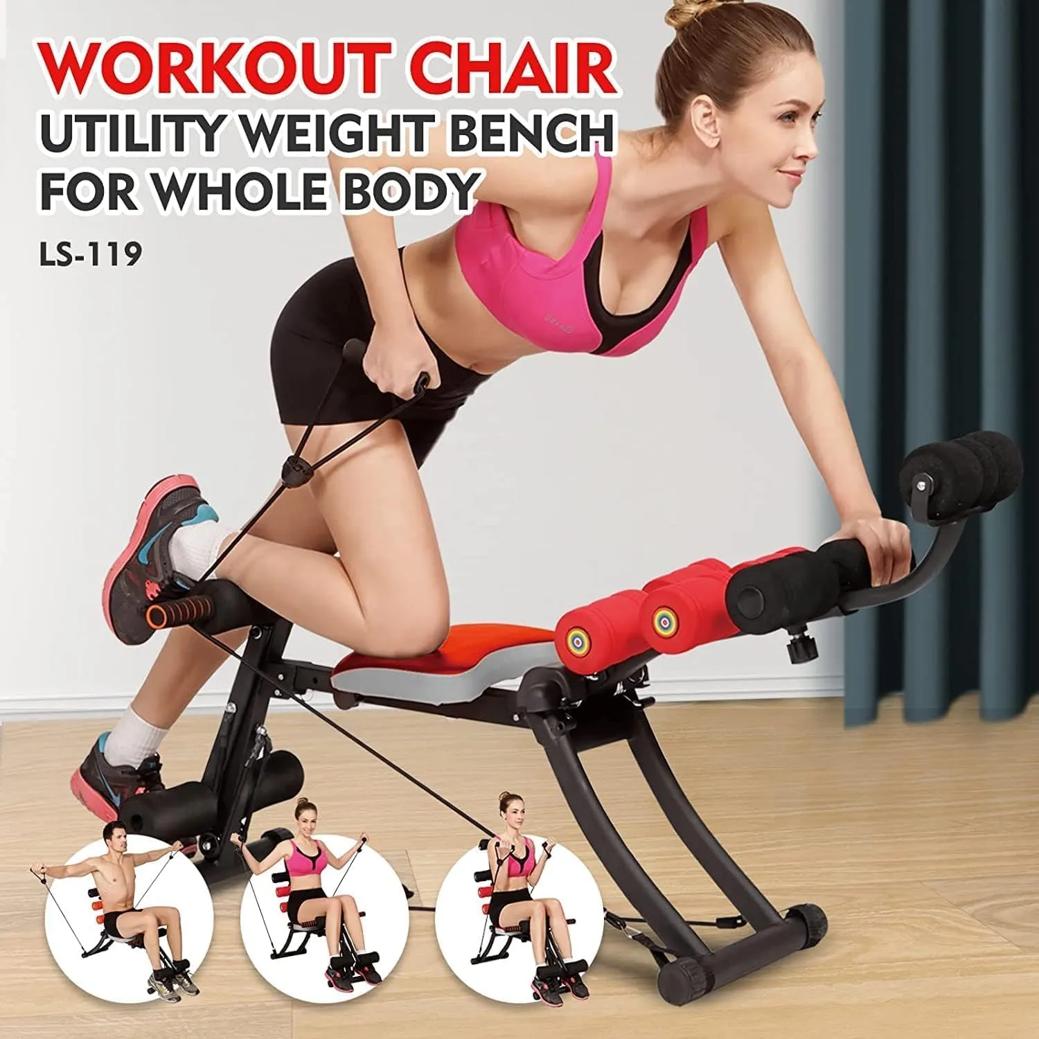 22 in 1 Wonder Master Core & Abdominal Workout Equipment, Foldable & Adjustable Rowing Machine, Core Strength Training& Abdominal Exercise Trainers with 22 Ways to Exercise for Home Gym