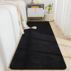 2x6 Runner Rug Non Slip Hallway Kitchen Runner Black Rugs for Bedroom Dorm Laundry Entryway Soft Modern Carpets for Boys Men, Minimalist, Low Pile, Washable