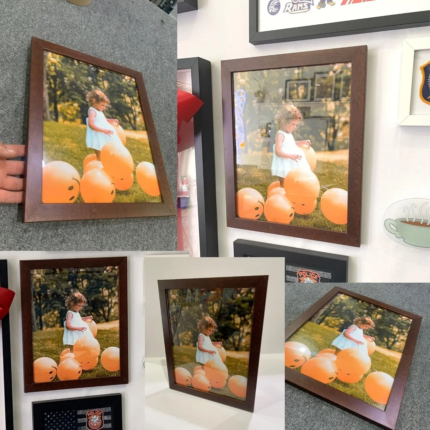 31x43 Brown Picture Frame Wood Acrylic Plexiglass | Wall Hanging | Walnut Brown 31x43 Family Photo Portrait Poster Print Livingroom