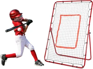 6 x 4 Feet Pitch Back Baseball Rebounder Net, Softball/Baseball Bounce Back Net for Throwing and Pitching Practice, Adjustable Rebounder Net Trainer