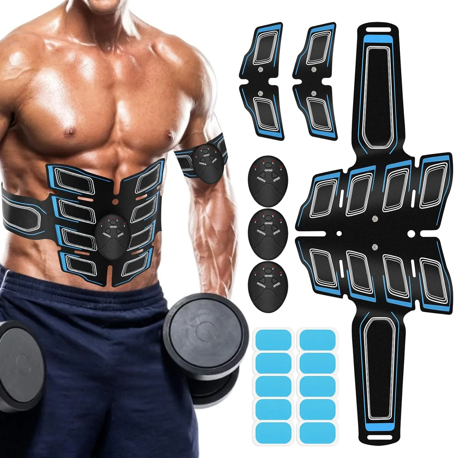 Ab machine Waist trainer Belt Abs Workout Equipment for Men Woman Abdomen/Arm/Leg Home Office Fitness Exercise