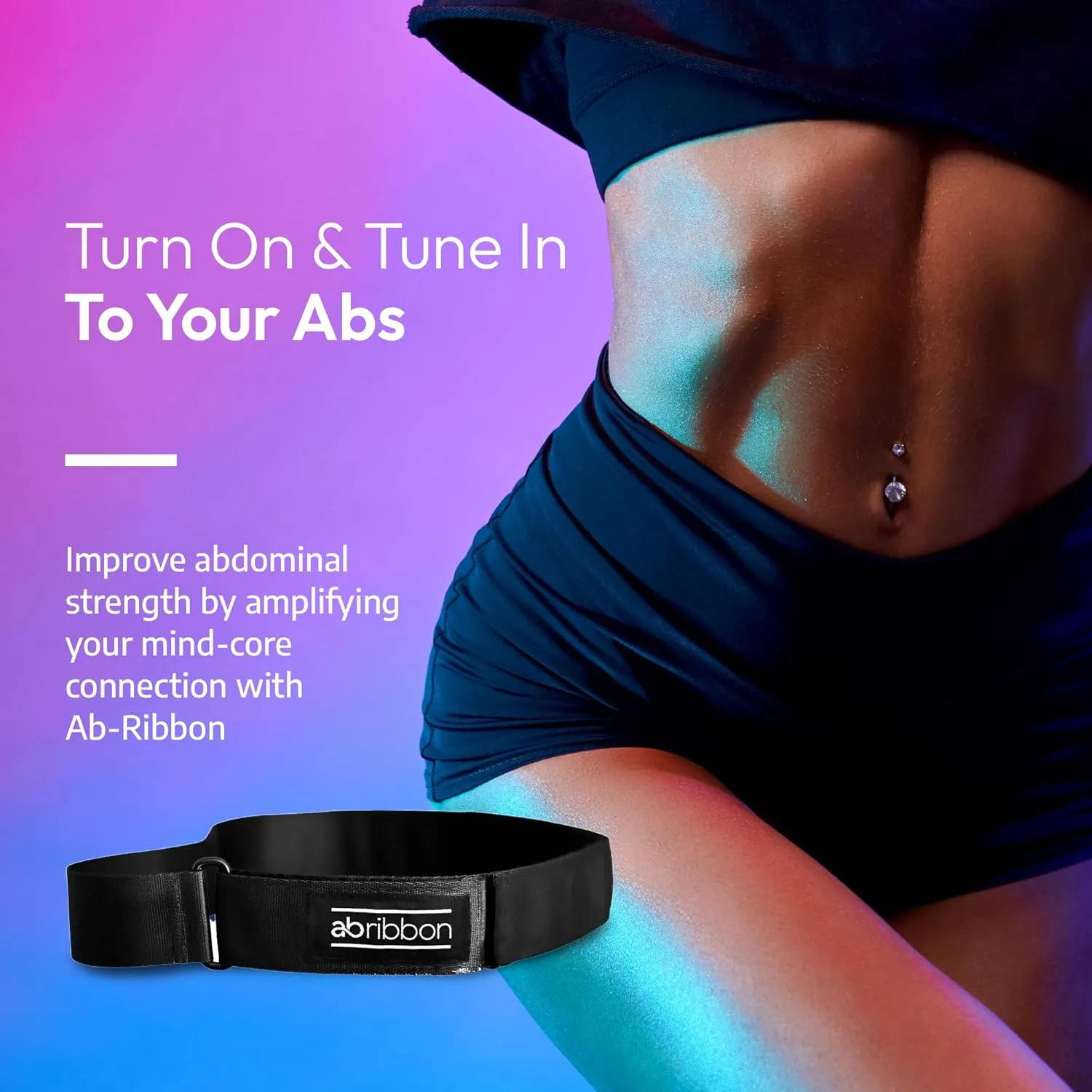Ab-Ribbon by HYPOXiX Fitness, Abdominal Mirror Sensory Belt for Pilates Barre Yoga Breathography Technique Breathwork and Physical Therapy
