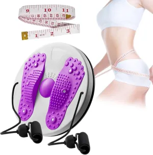 Ab Twist Waist Disc Board,Upgraded Adjustable Waist Trainer Twisting Disc with Handles with 1 PCS Leather Tape Measure Waist Slimming Balance Rotating Disc with Massage Foot Sole for Slimming Waist Arms Hips and Thighs