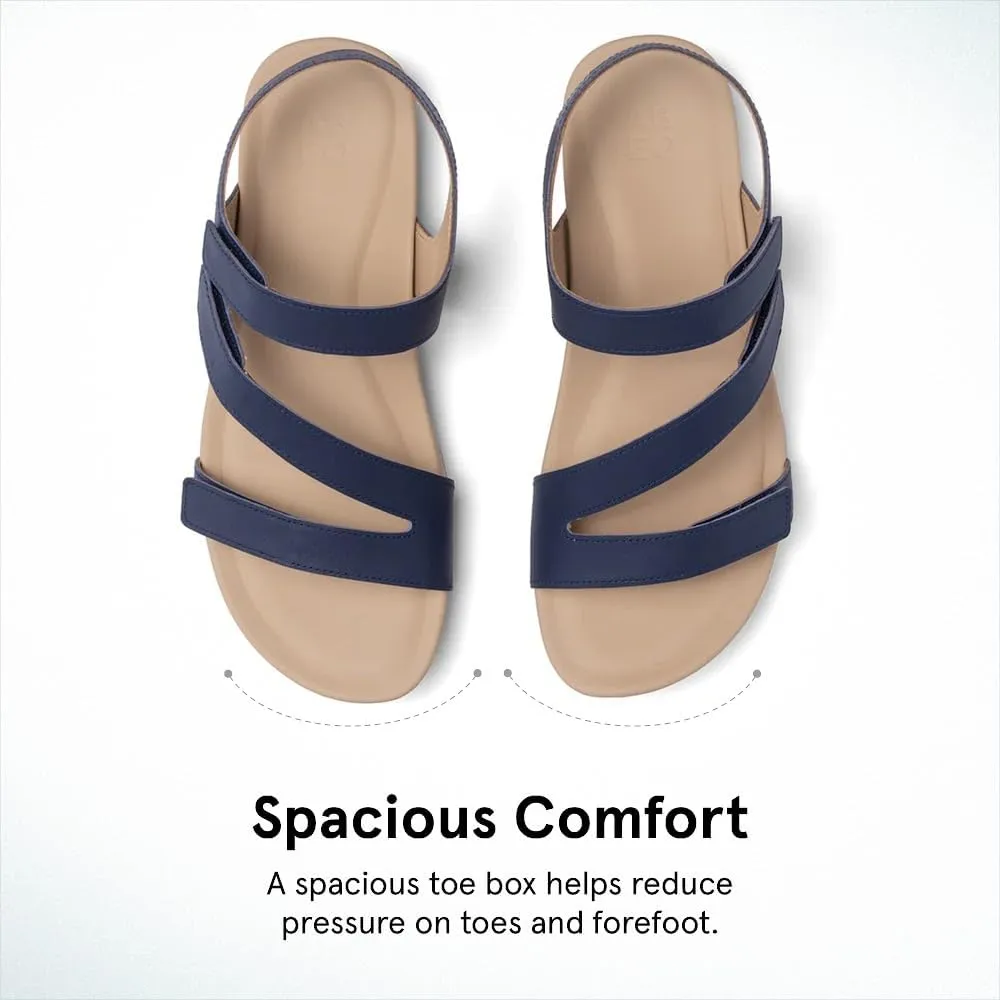 ABEO Women's Oasis Sandals | Orthopedic Arch Support | Plantar Fasciitis Relief | Comfortable Wedge Sandals - Blue