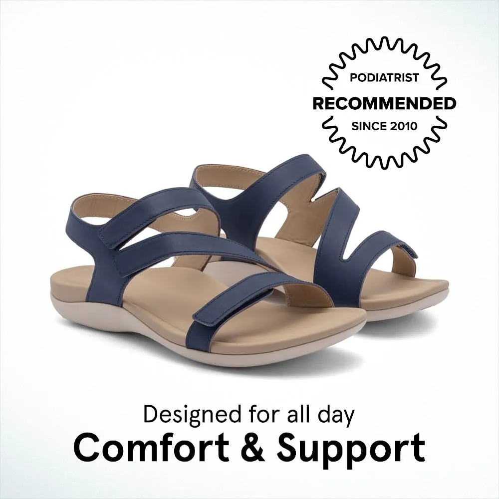 ABEO Women's Oasis Sandals | Orthopedic Arch Support | Plantar Fasciitis Relief | Comfortable Wedge Sandals - Blue