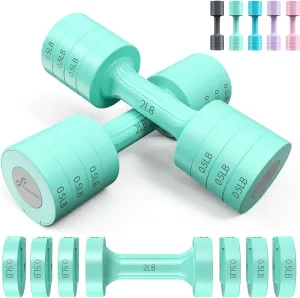 Adjustable Dumbbells Hand Weights Set: Sportneer 5 lb Dumbbell Set of 2 Each 2lb 3lb 4lb 5lb Free Weights Fast Adjust Weight 4 In 1 Weights Dumbbells Set for Women Men Home Gym Exercise Training