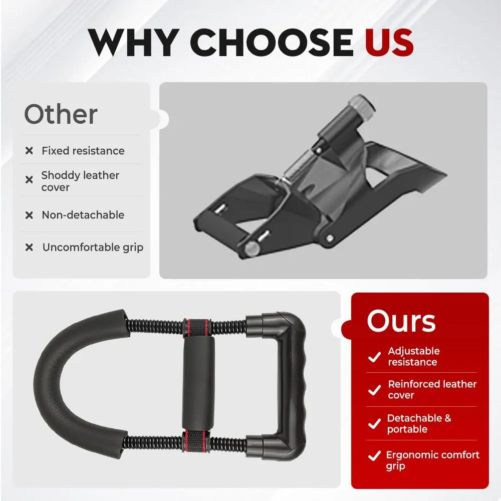Adjustable Wrist Strength Trainer, 2025 New Forearm Wrist Exerciser Strengthener, Hand Developer Arm Grip Workout Strength Trainer Home Gym Workout Equipment