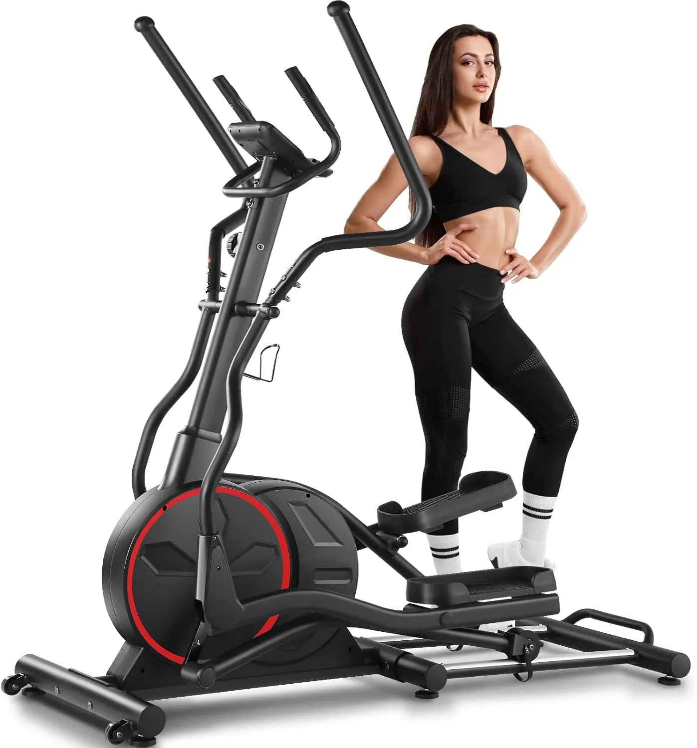 ANCHEER Elliptical Exercise Machine, Elliptical Machine for Home Use, Elliptical Training Machines with Hyper-Quiet Front Driving System, Exercise Equipment Fitness Stepper Machine Max 400LBS