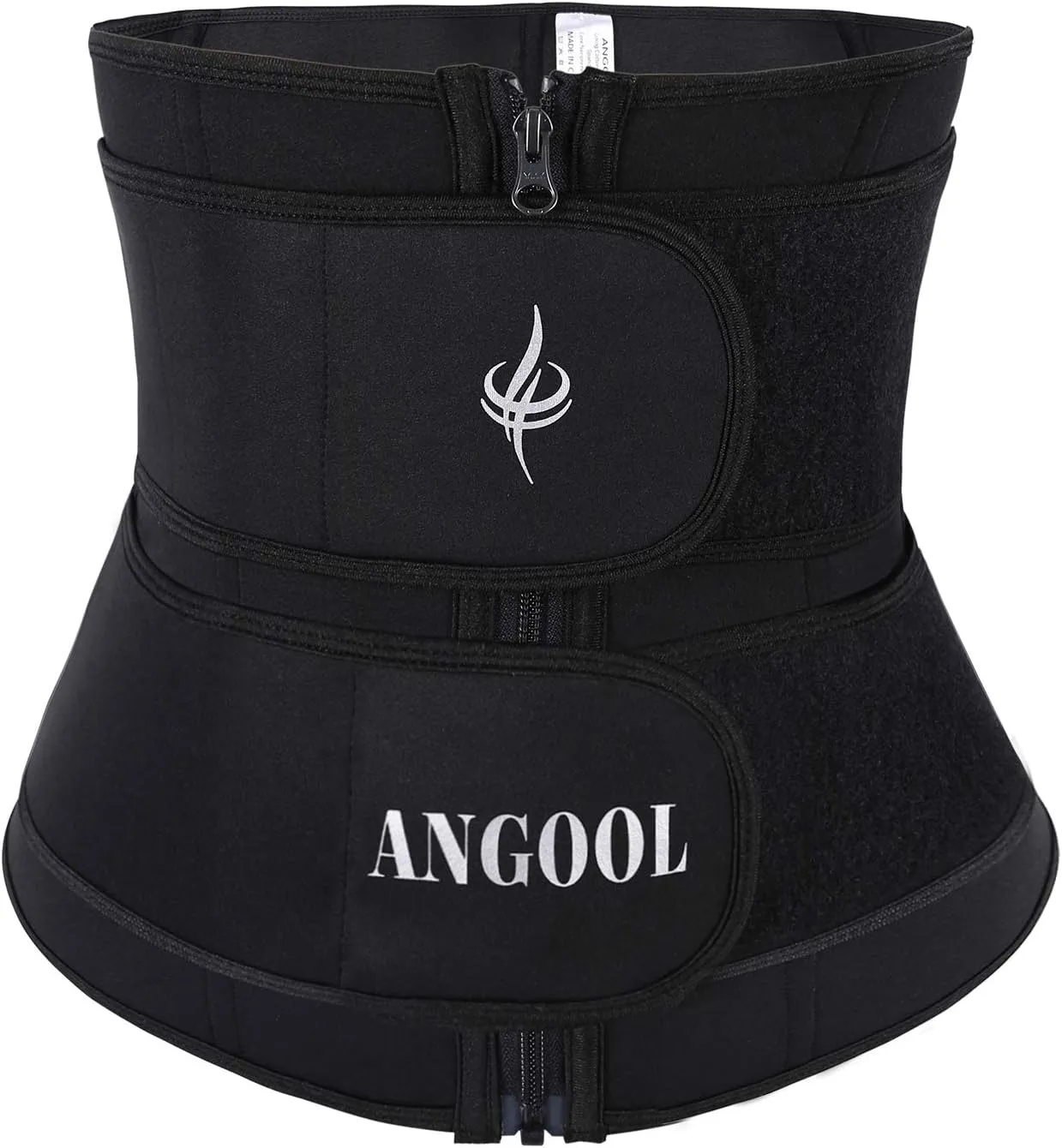 ANGOOL Neopren Waist Trainer for Women,Workout Plus Size Trimmer Belt Sauna Sweat Corset Cincher with Zipper