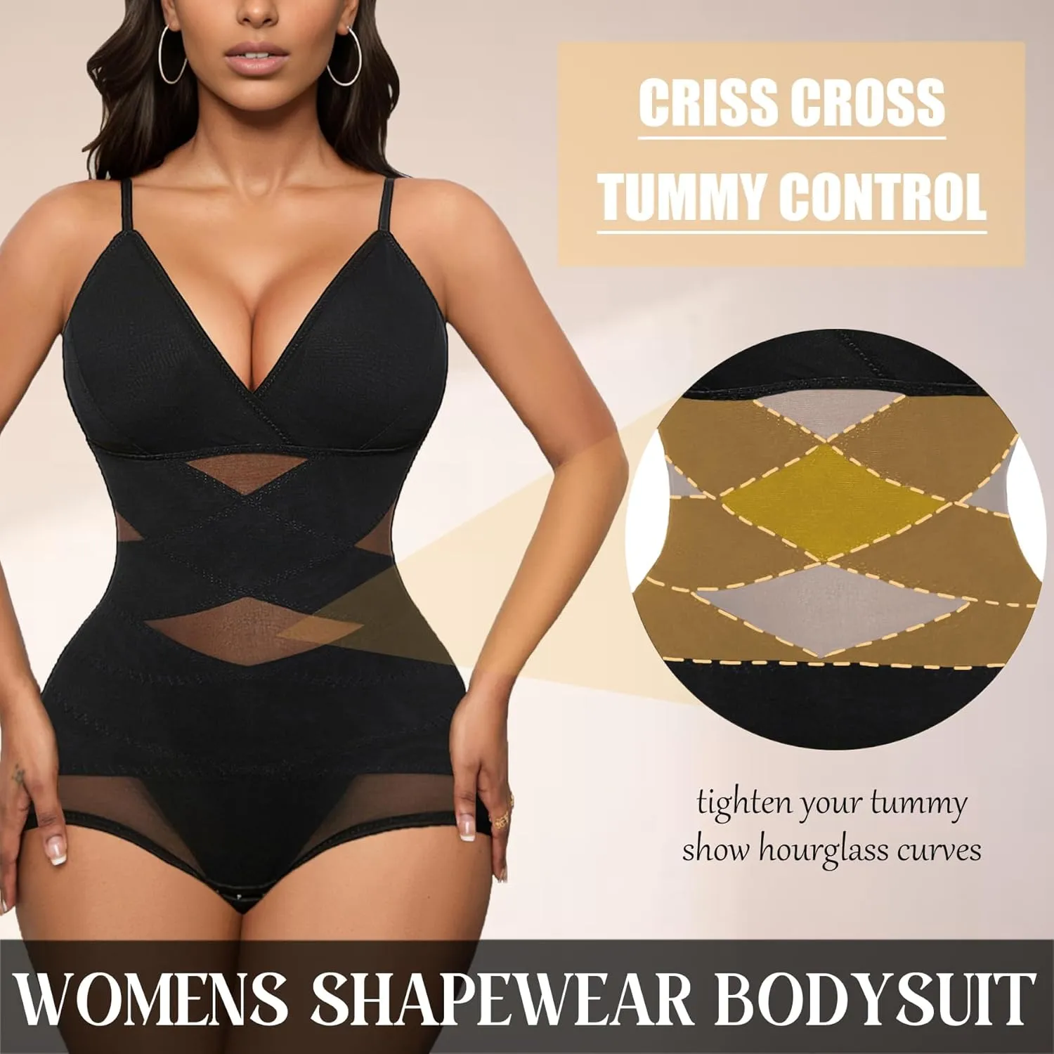 Avidlove Shapewear Bodysuit for Women Body Shaper Tummy Control Shapewear Plus Size Body Suits with Snap Crotch