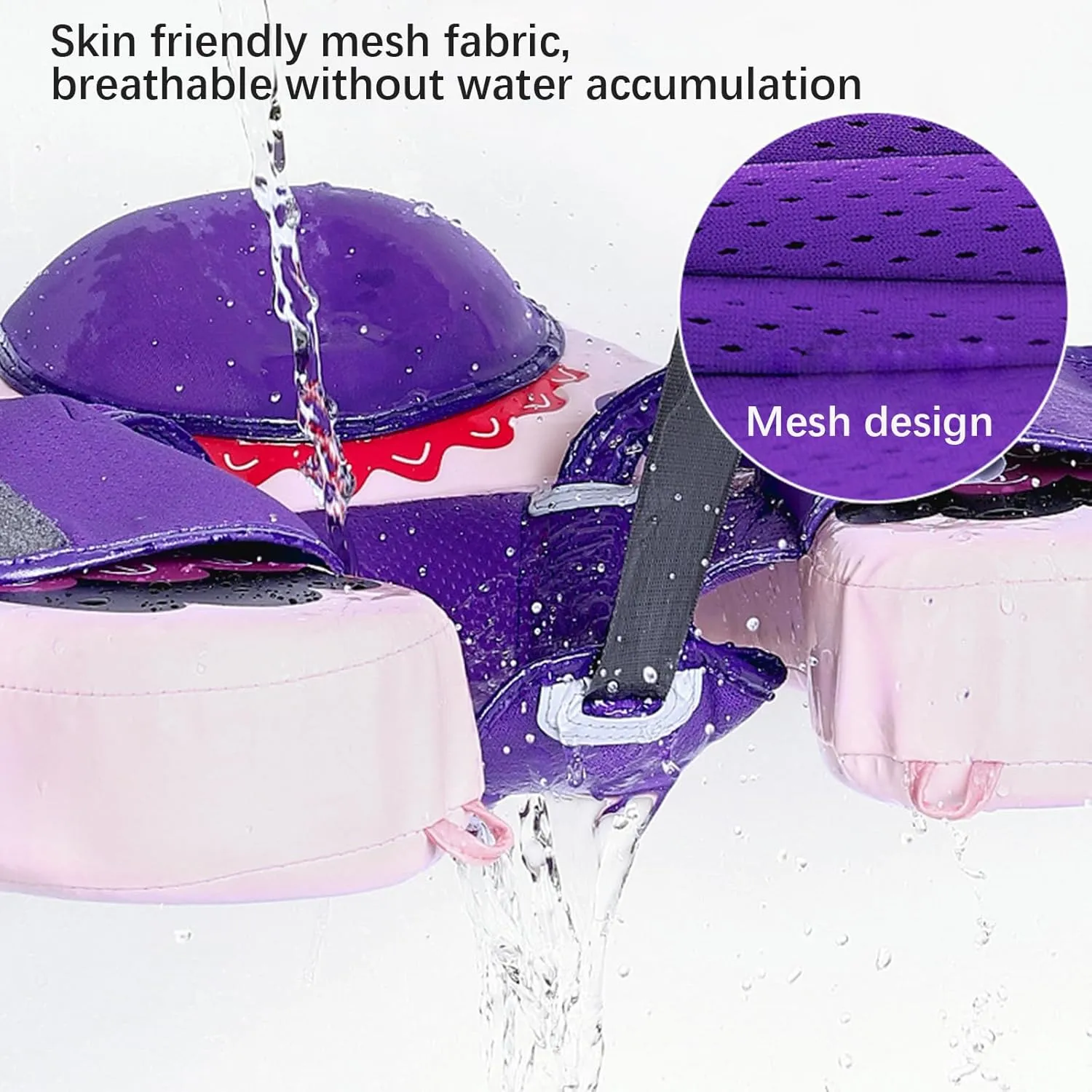 Baby Pool Float with UPF50  3D Adjustable Canopy, Add Tail Mambobaby Float Non Inflatable Infant Floats for Pool, Cartoon Narwhal Baby Floats (BPurple with Canopy-W05BPCTLUROHML01W05)
