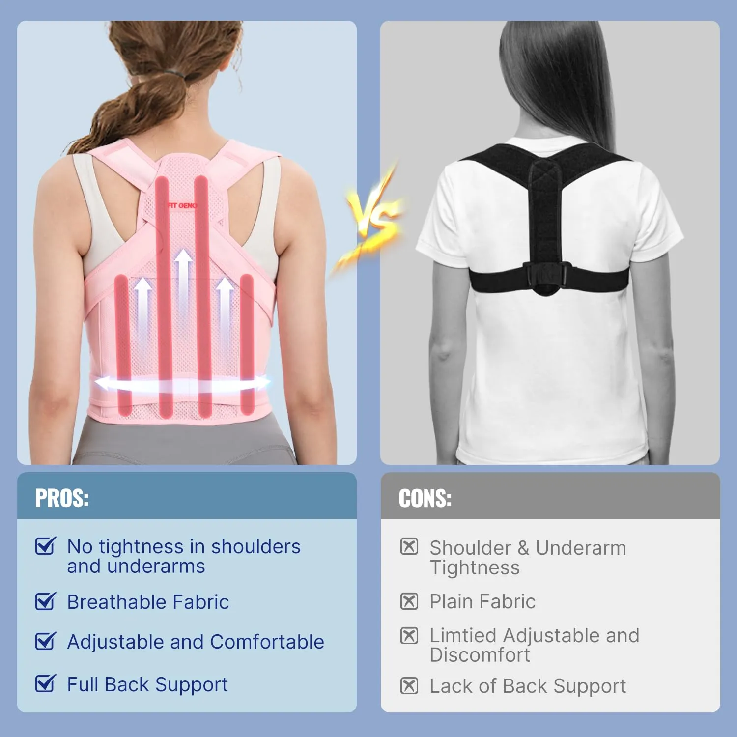 Back Brace and Adjustable Posture Corrector And Trainer for Women and Men , Back Straightener , Scoliosis and Hunchback Correction , Back Pain , Spine Support , Pink , Medium (Waist 34-41 Inch)