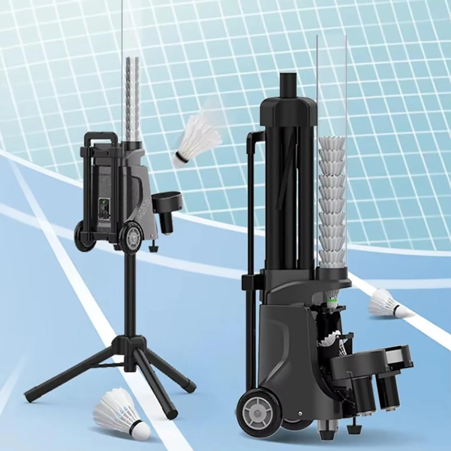 Badminton Training Machine, Automatic Badminton Serve Machine for Self Training, Badminton Robot Portable Shuttle Trainer Pitching Machine for Indoor & Outdoor Practice, Smart App Control