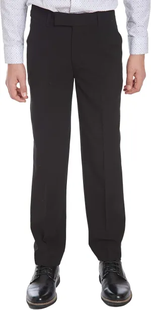 Calvin Klein Boys' Flat Bi-Stretch Dress Pant, Straight Leg Fit, Belt Loops & Front Pockets