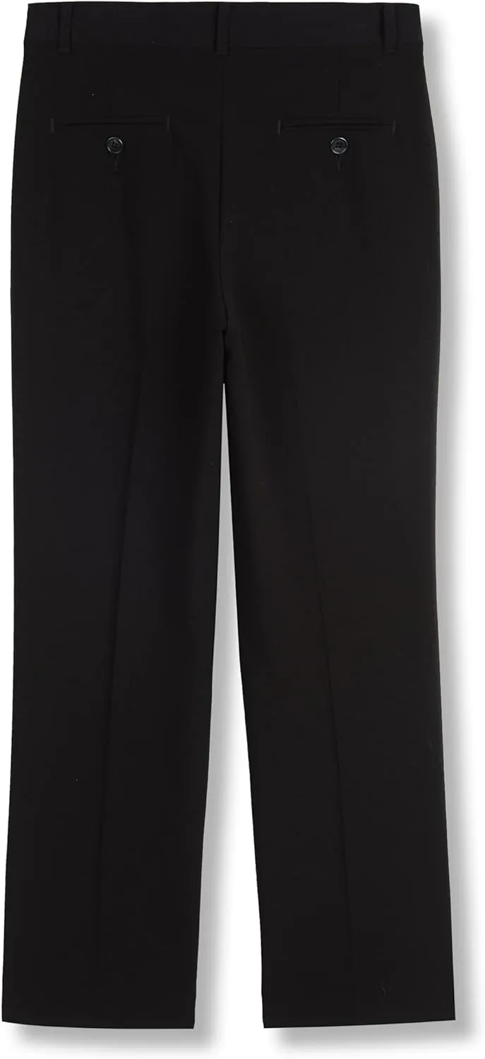 Calvin Klein Boys' Flat Bi-Stretch Dress Pant, Straight Leg Fit, Belt Loops & Front Pockets