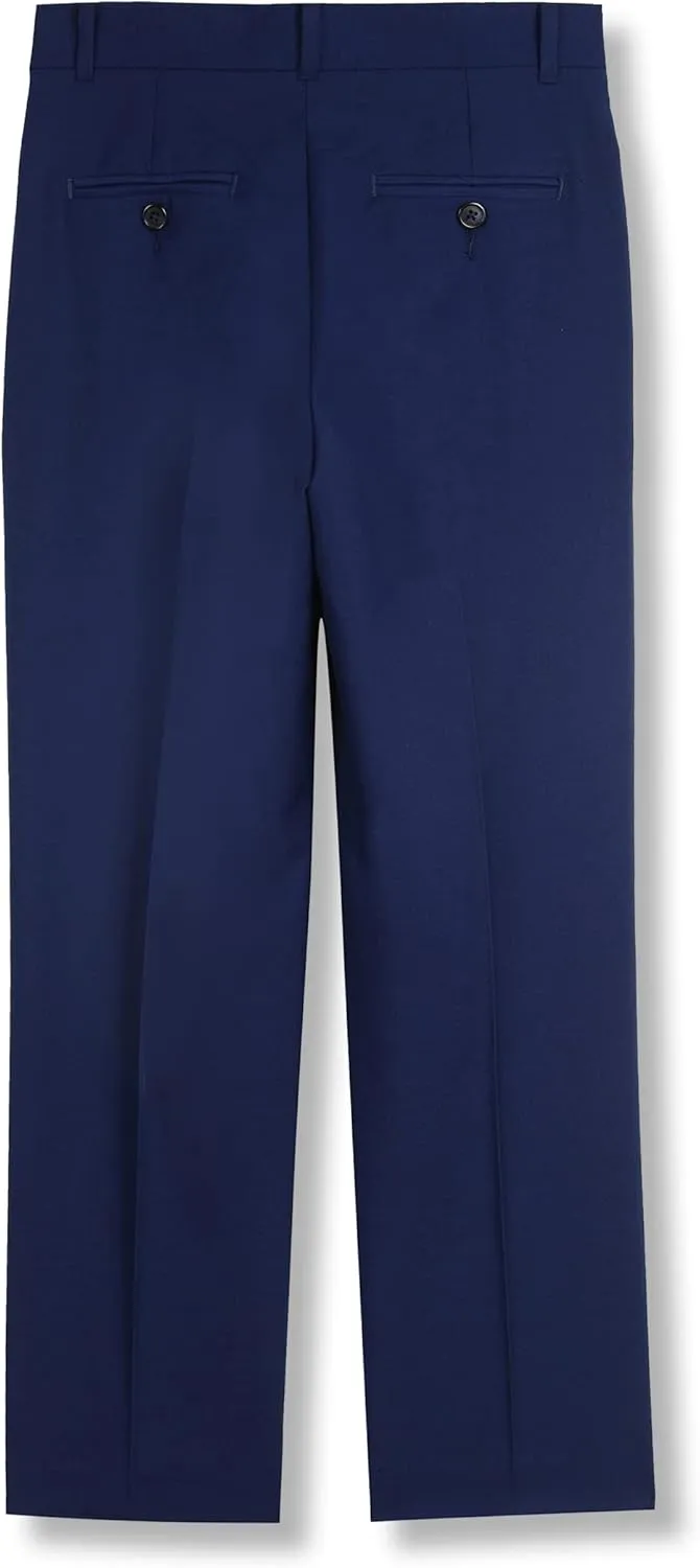 Calvin Klein Boys' Flat Bi-Stretch Dress Pant, Straight Leg Fit, Belt Loops & Front Pockets