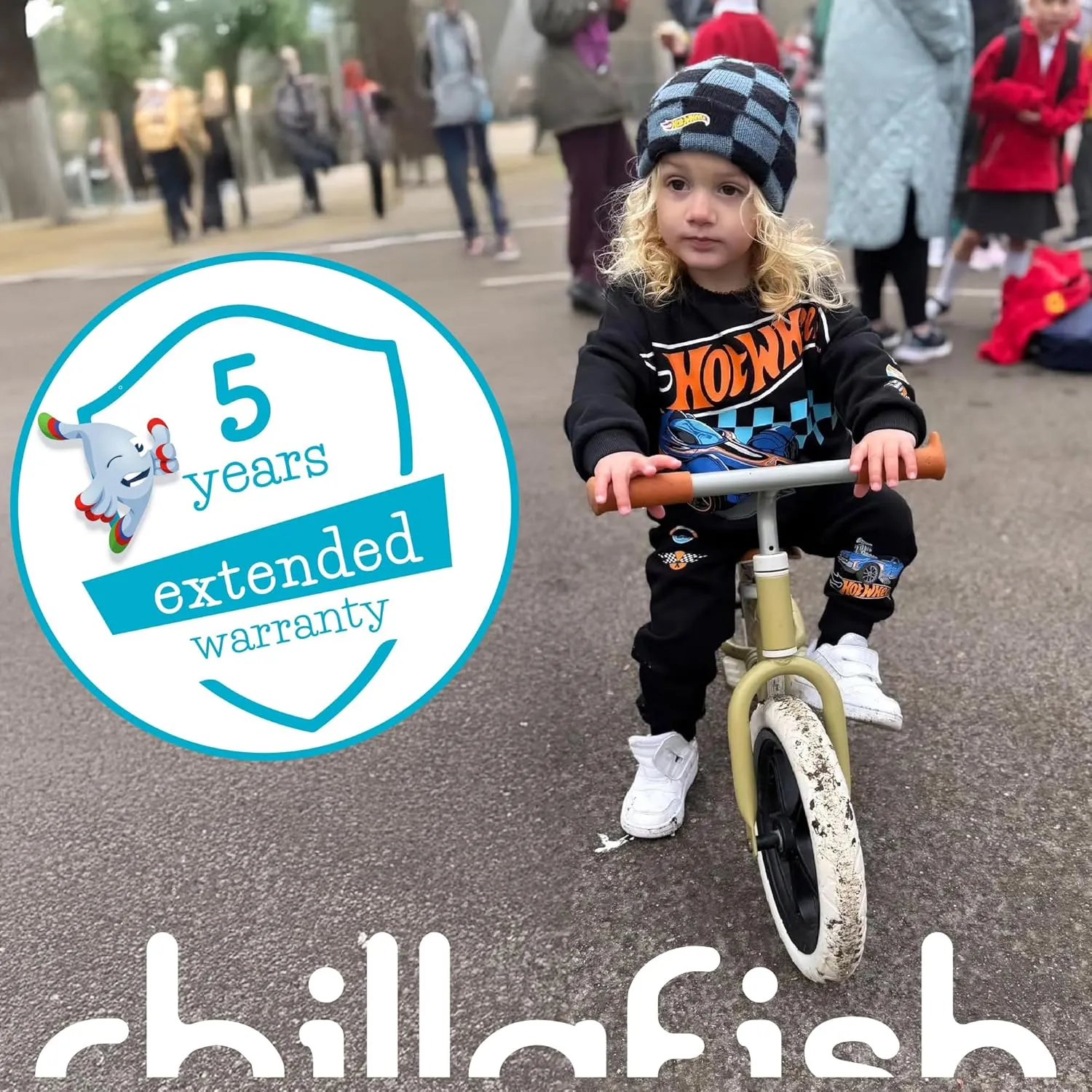 Chillafish Charlie Lux Lightweight Balance Bike Trainer for Children 2 to 5-Years, with Carry Handle, Integrated Footrest, Adjustable Seat, Handlebar, and No-Puncture 12-Inch EVA Tires, Olive