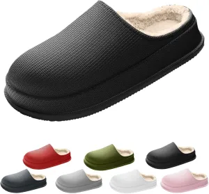 Cloud Slippers for Women, Pillow Warm Fluffy Cushioned Thick Sole House Shoes Anti-Skid Cozy Plush Slides