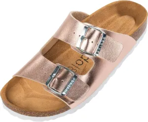 Corfu PF Women's Mules - Slippers with Natural Cork Footbed - Comfortable Sandals - Two-Strap - Made in Spain