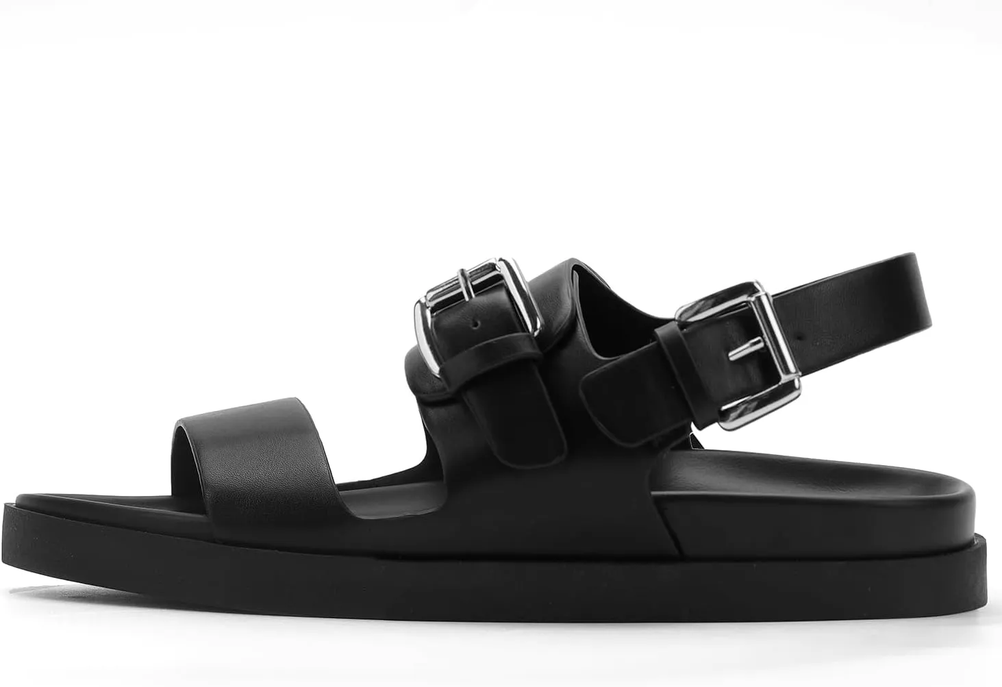 CosyFever Women's Flat Footbed Sandals Slip On Adjustable Back Strap Comfortable Walking Shoes for Summer Work Casual Outfits