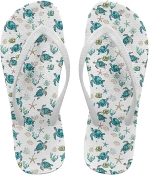 Customized Flip Flops for Women Comfortable Sandals Shower & Walking White Thong Sandals Size 35-40