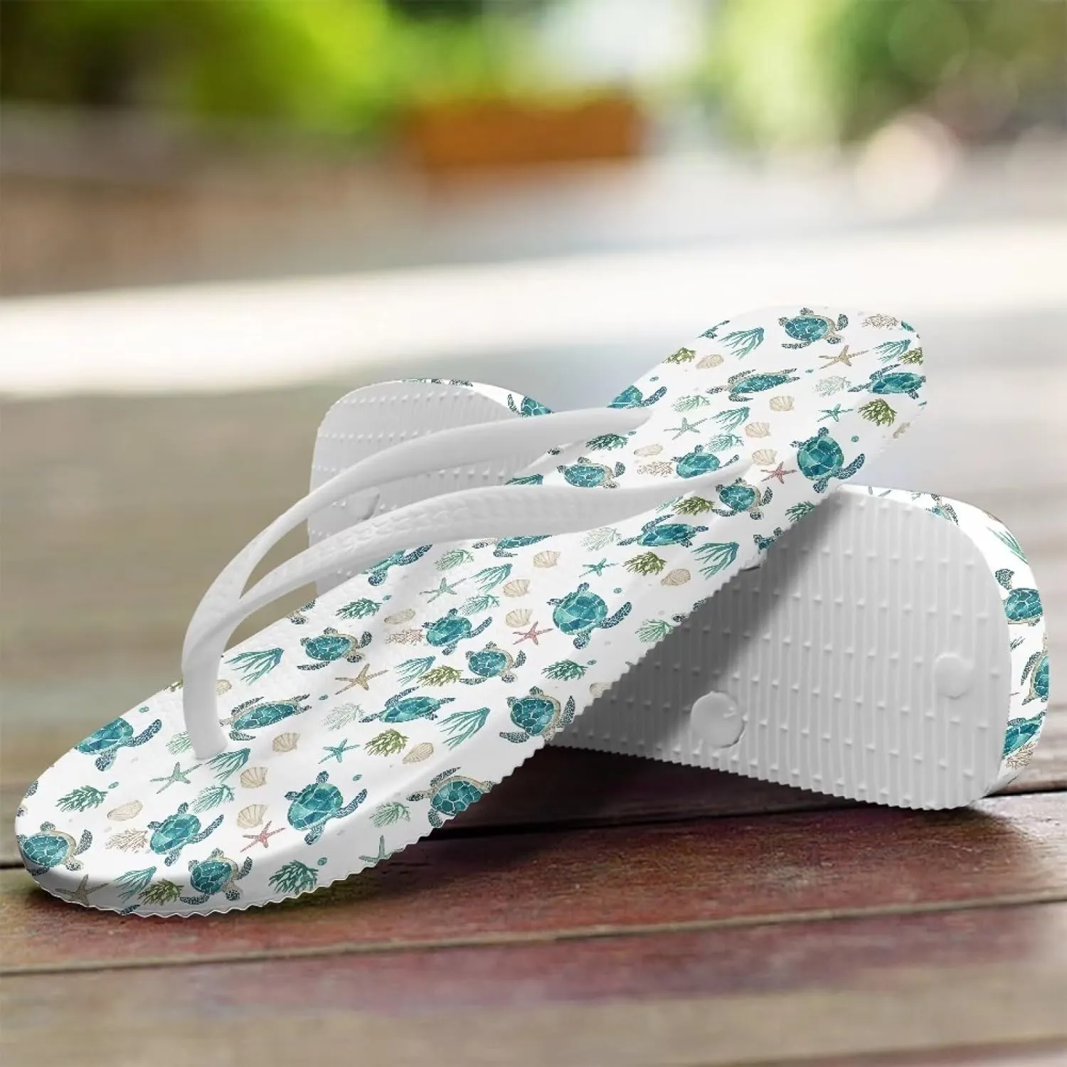 Customized Flip Flops for Women Comfortable Sandals Shower & Walking White Thong Sandals Size 35-40