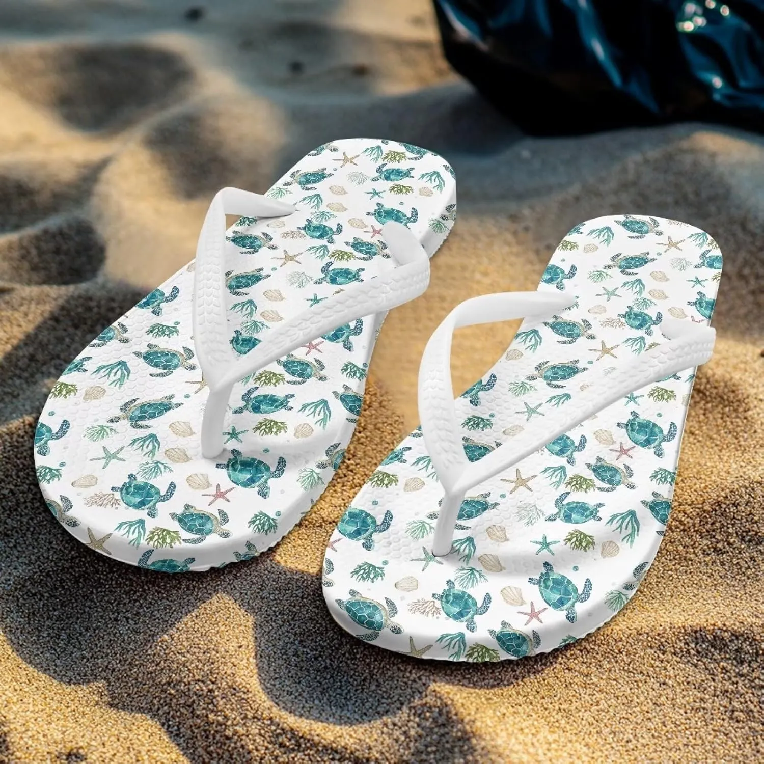 Customized Flip Flops for Women Comfortable Sandals Shower & Walking White Thong Sandals Size 35-40