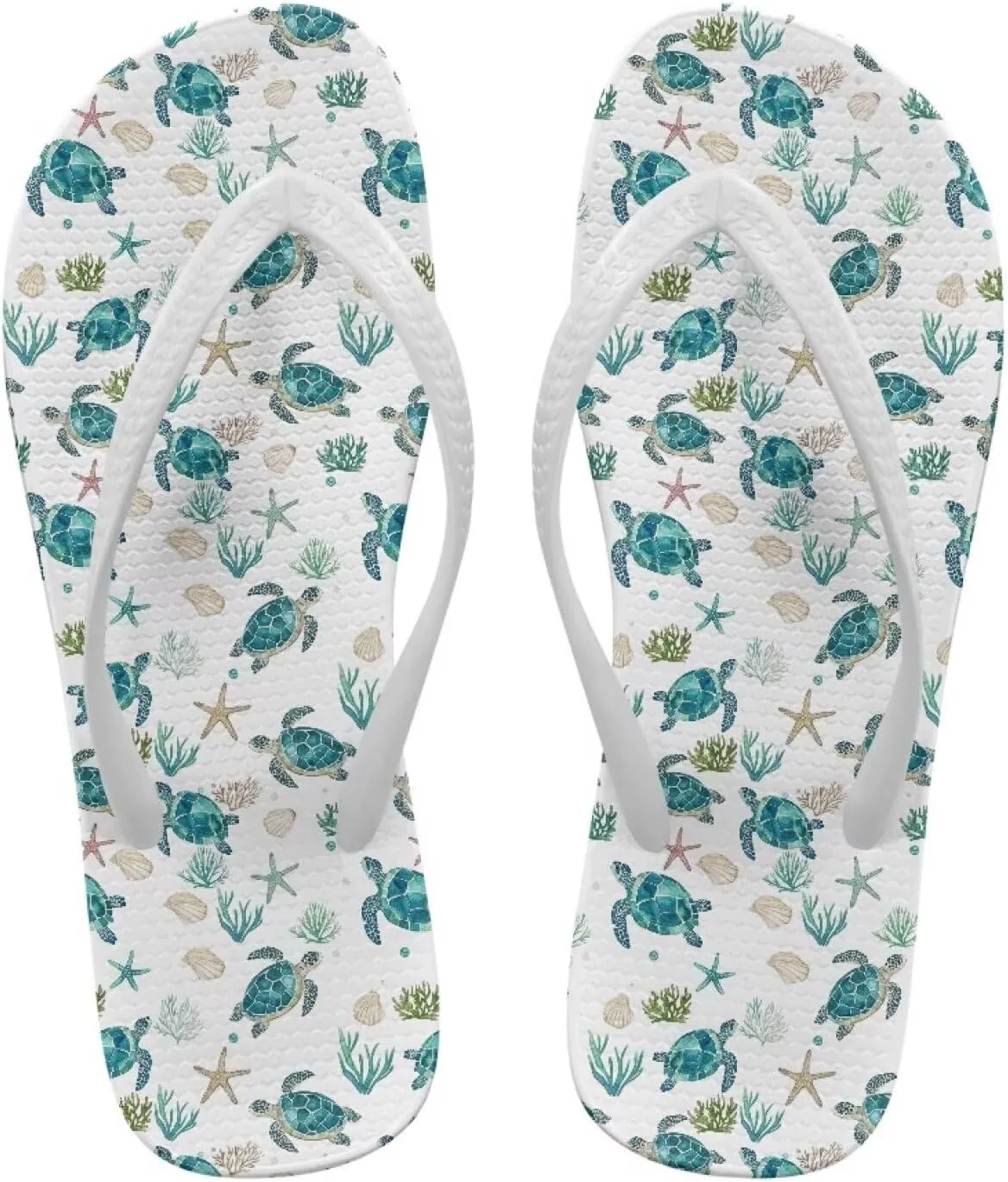 Customized Flip Flops for Women Comfortable Sandals Shower & Walking White Thong Sandals Size 35-40