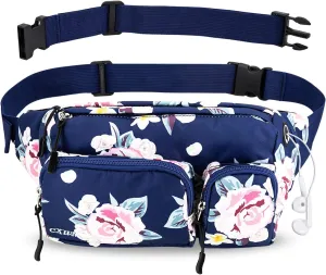 CXWMZY Fanny Packs For Women & Men, Waist Bag Hip Bum Bag Strap Extension Large Capacity Easy Carry Any Phone Passport Wallet for Outdoors Workout Traveling Casual Running Hiking Cycling Dog Walking