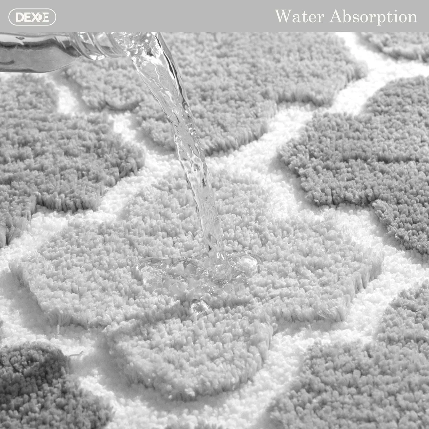 DEXDE Bathroom Rugs Non-Slip, Bath Rugs Extra Absorbent Shaggy Bath Mat, Machine Washable Soft Plush Throw Rug for Bathroom Floor Tub and Shower, 20" x 32" Gray