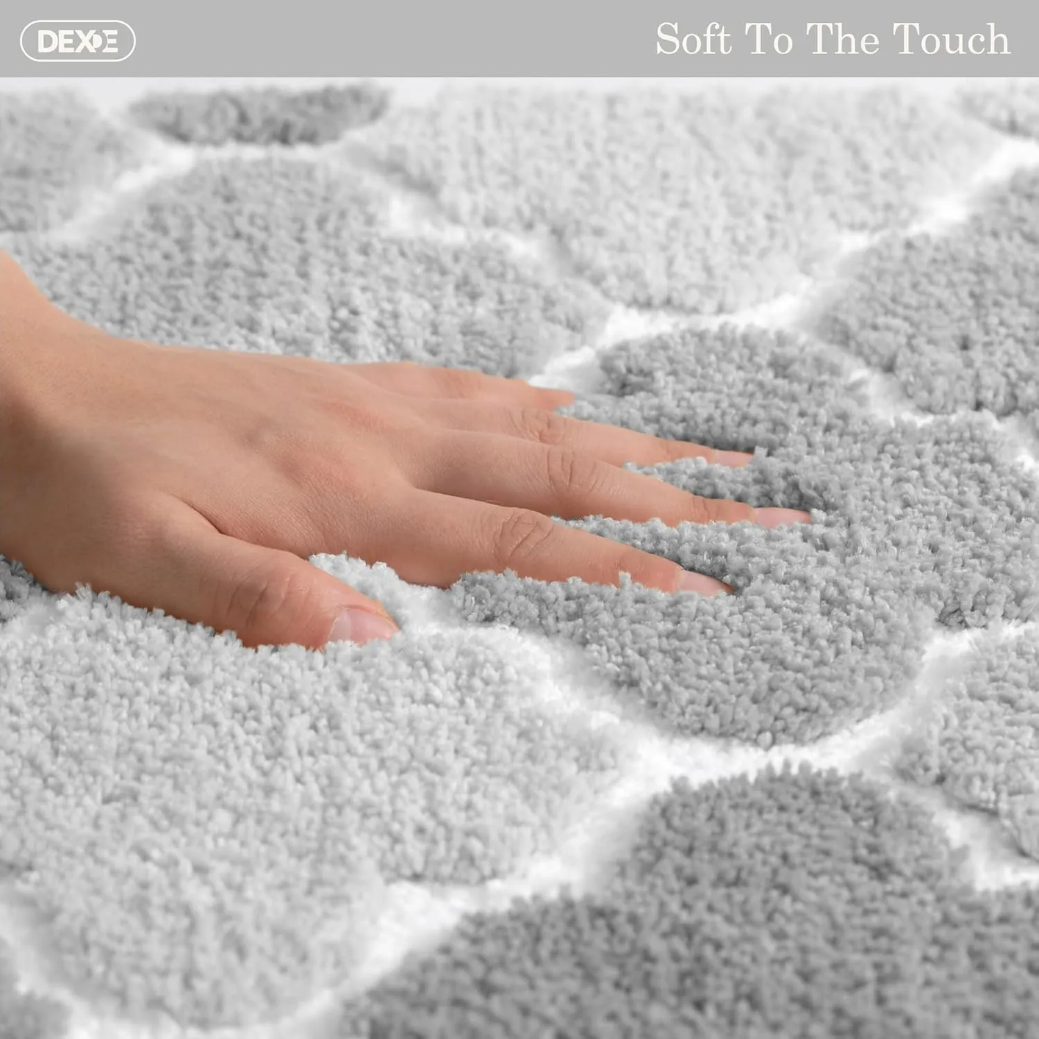 DEXDE Bathroom Rugs Non-Slip, Bath Rugs Extra Absorbent Shaggy Bath Mat, Machine Washable Soft Plush Throw Rug for Bathroom Floor Tub and Shower, 20" x 32" Gray