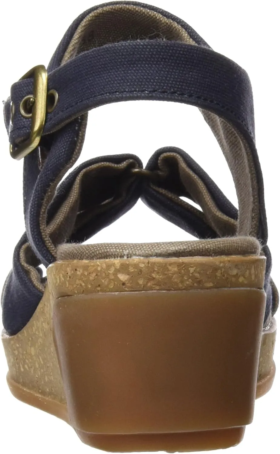 El Naturalista Women's N5007t Seaweed Canvas Black/Leaves Wedge Sandal, 6 AU