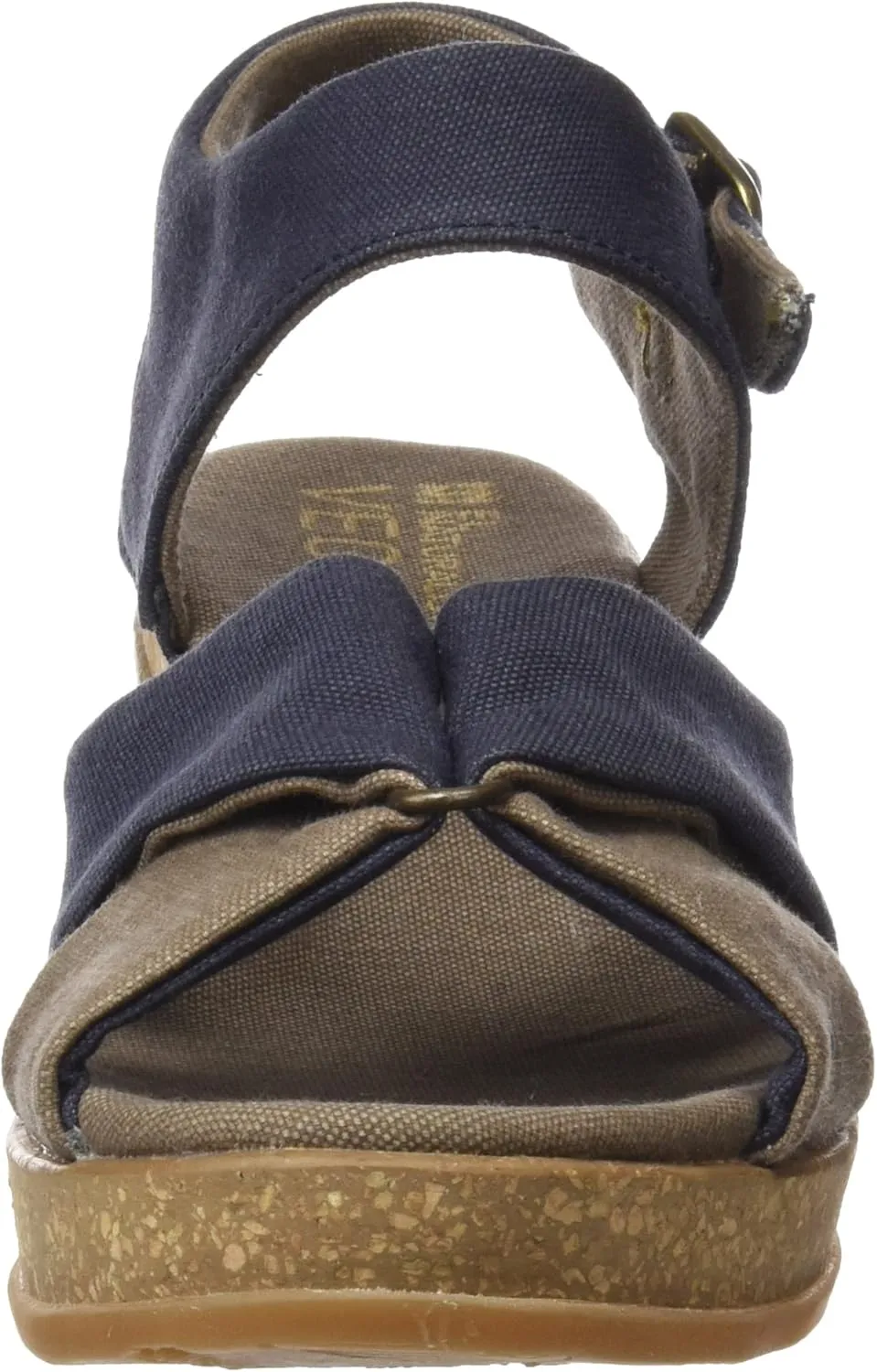 El Naturalista Women's N5007t Seaweed Canvas Black/Leaves Wedge Sandal, 6 AU