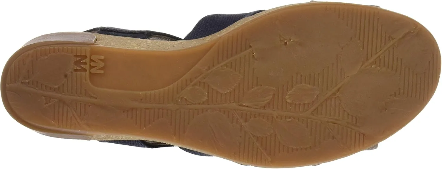 El Naturalista Women's N5007t Seaweed Canvas Black/Leaves Wedge Sandal, 6 AU