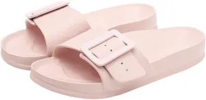 Epsion Women's Comfort Sandal Adjustable Buckle Flat Slipper Outdoor Slides with Arch Support Summer Beach Home Casual Sandles