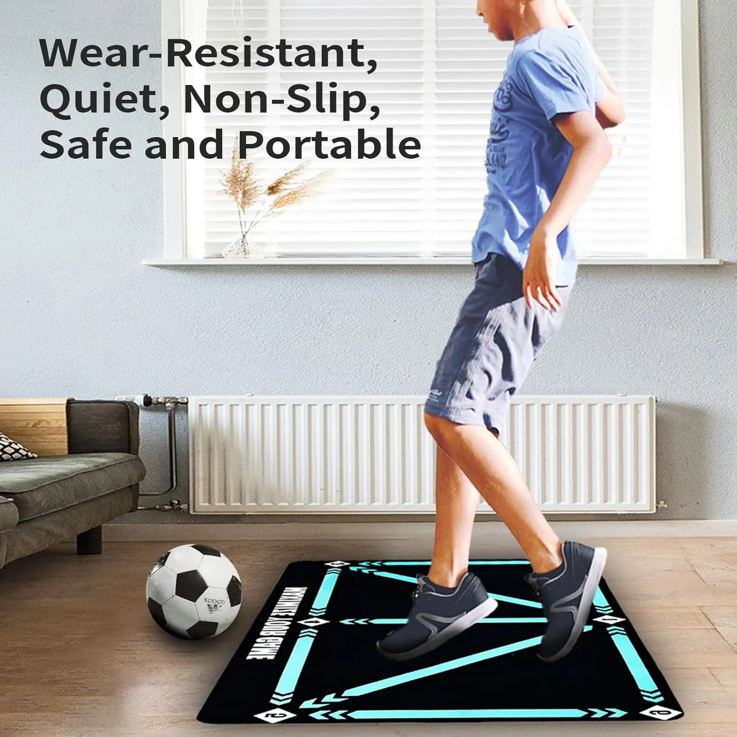 Football Footstep Training Mat for All Levels: Agility Training Mat, Non-Slip Silent Equipment for All Ages to Improve Speed, Strength and Coordination