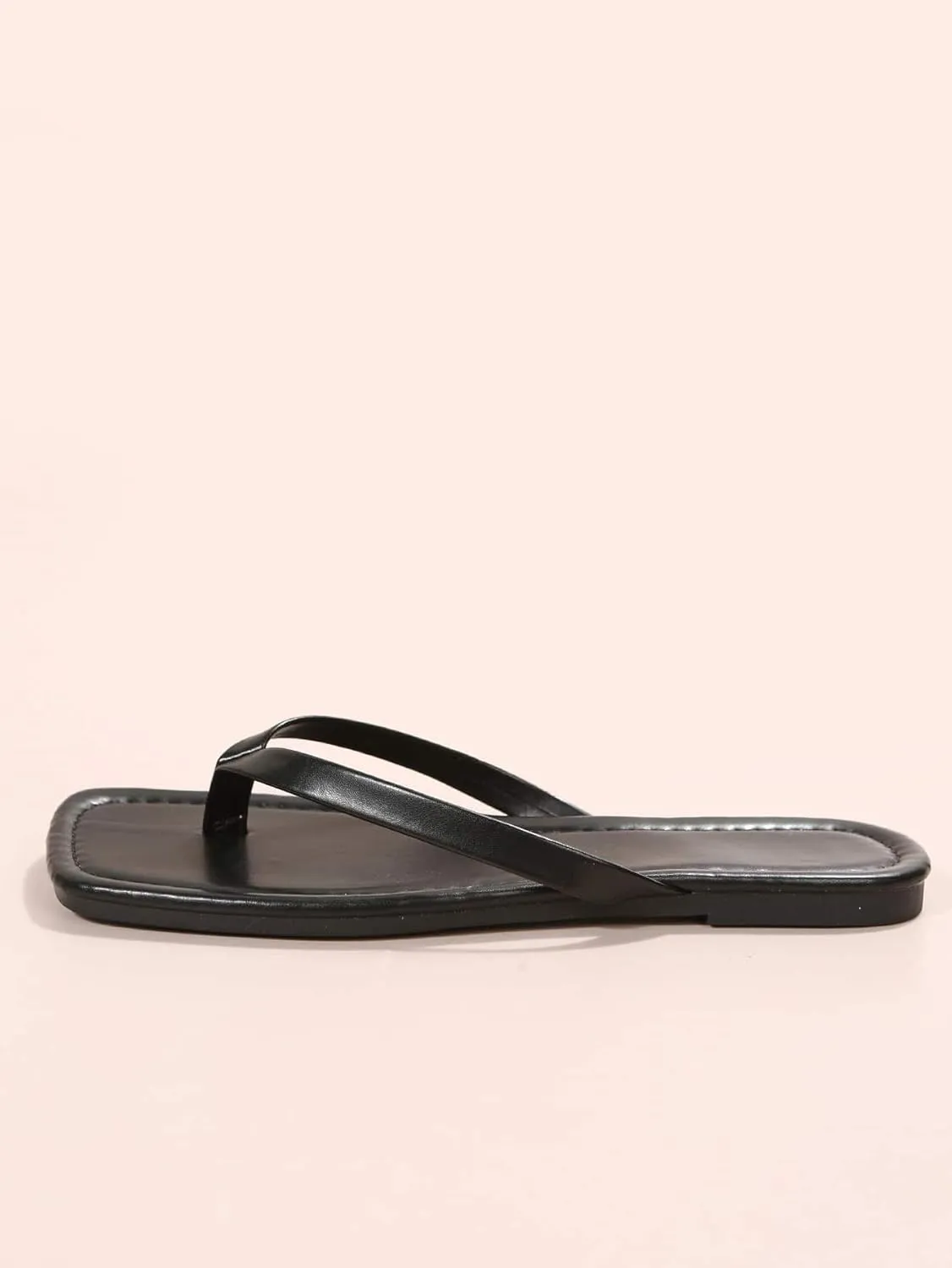 GORGLITTER Women's Flip Flops Square Thong Sandals Summer Flat Slippers