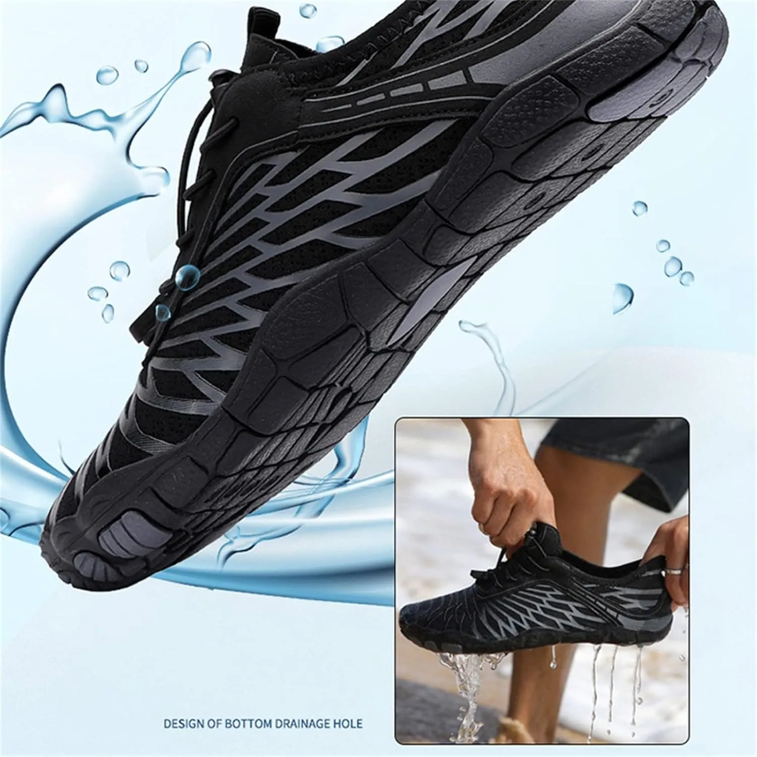 Hike Barefoot Shoes for Women Men, Waterproof Trail Running Footwear, Healthy & Non Slip Barefoot Shoes, Breathable for Beach, Pool, Aqua Swim, Surf