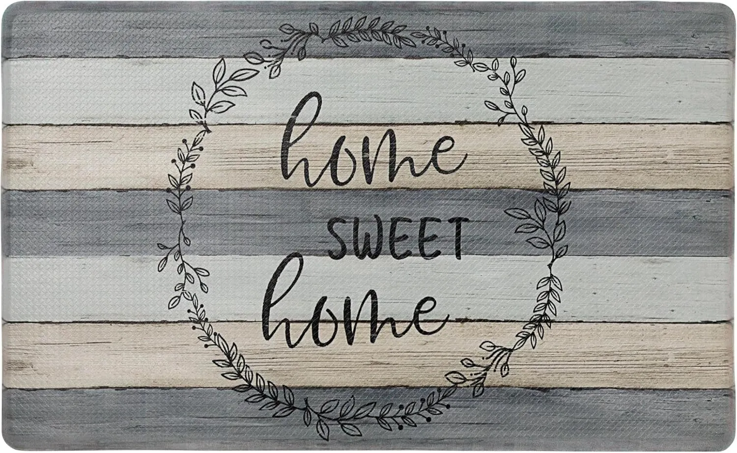 Home Dynamix Cozy Living Home Sweet Home Modern Farmhouse Runner Anti-Fatigue Kitchen Mat, Non-Slip Floor Mat, Padded Standing Desk Mat, Grey/Beige, 17.5"x30"