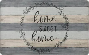 Home Dynamix Cozy Living Home Sweet Home Modern Farmhouse Runner Anti-Fatigue Kitchen Mat, Non-Slip Floor Mat, Padded Standing Desk Mat, Grey/Beige, 17.5"x30"