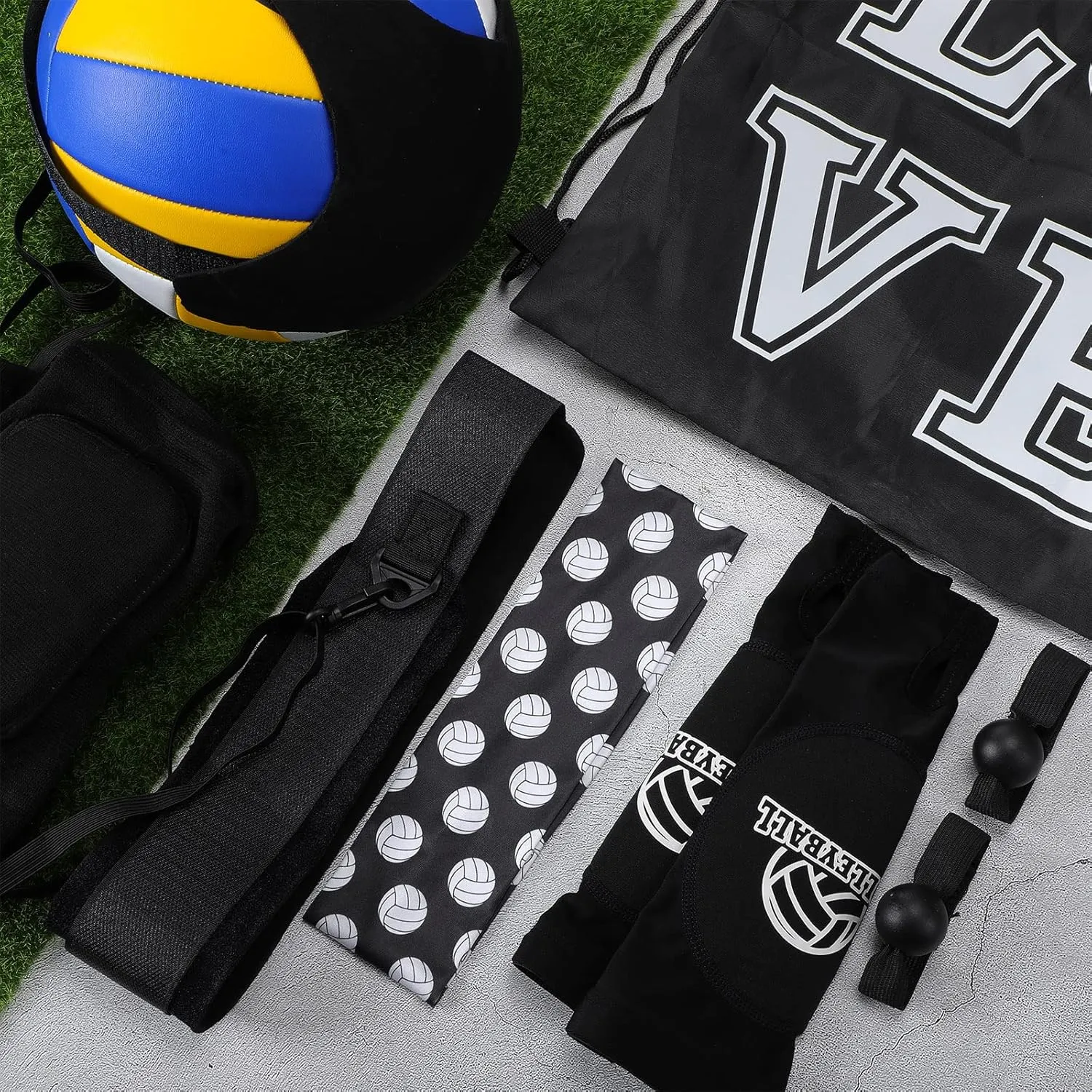 Honoson 7 Pcs Volleyball Training Equipment Aid Volleyball Serving Trainer Kit Gifts for Beginners