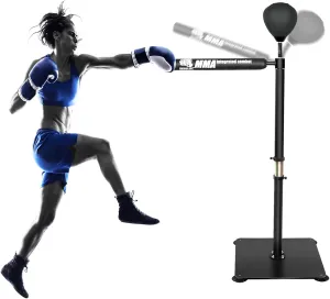 INNOLIFE Boxing Speed Trainer,Boxing Spinning Bar with Speed Bag Free Standing Adjustable Height from 4.8 ft-6 ft