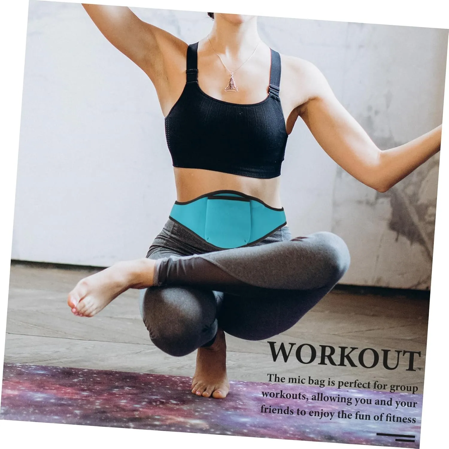 Kisangel 4sets Microphone Belt Bag for Workout Fitness Mic Holder Pouch Elastic Strap Portable Sports Pouch for Mic 2pcs*4
