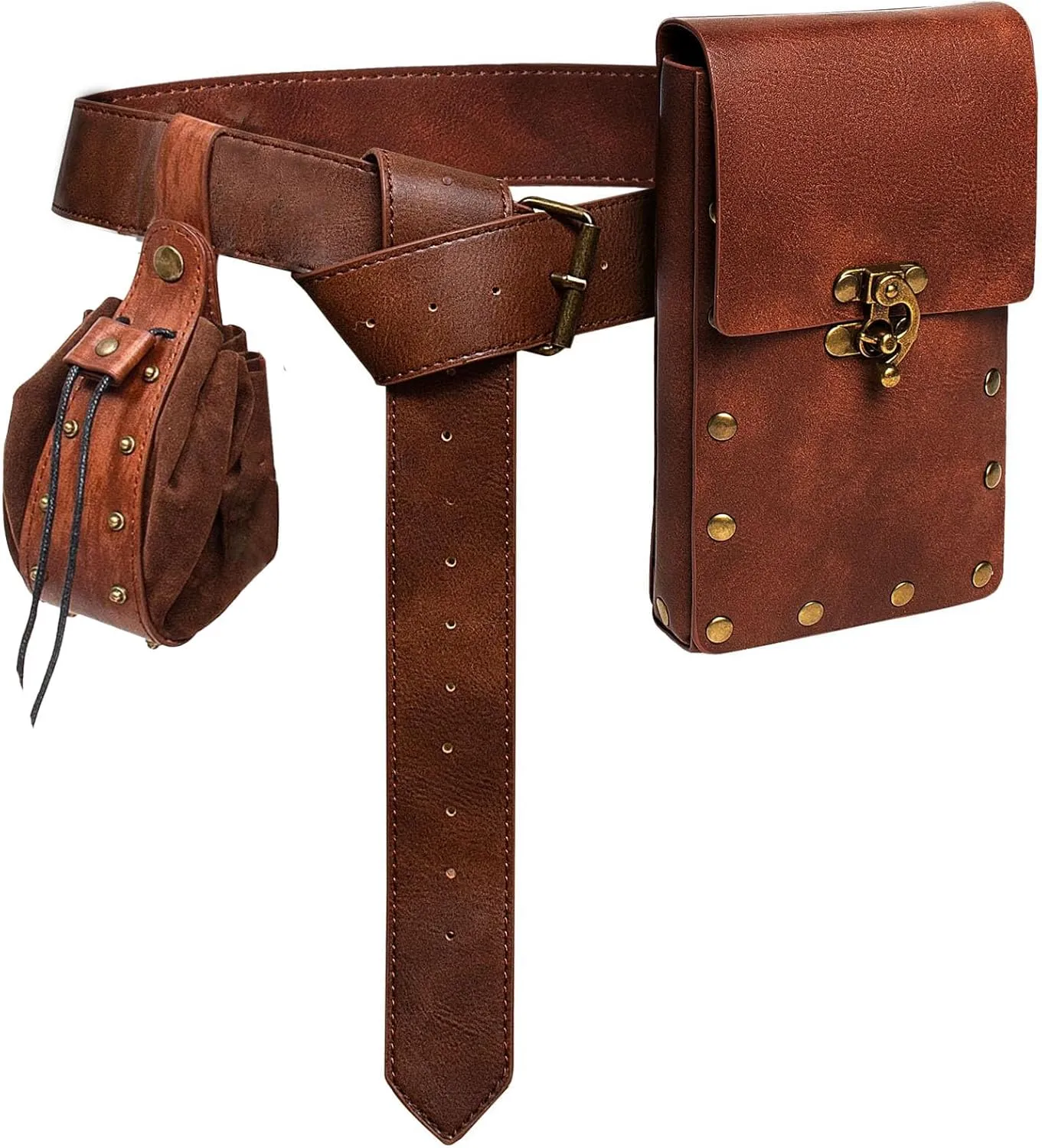 KOTORA Retro Belt Pouch Waist Bag Fanny Pack Steampunk Phone Bag Strap Holder Medieval Renaissance Cosplay Costume Accessory