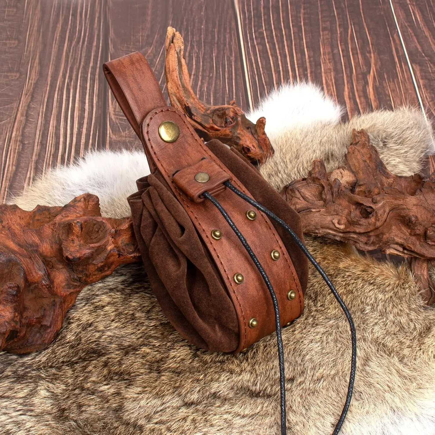 KOTORA Retro Belt Pouch Waist Bag Fanny Pack Steampunk Phone Bag Strap Holder Medieval Renaissance Cosplay Costume Accessory