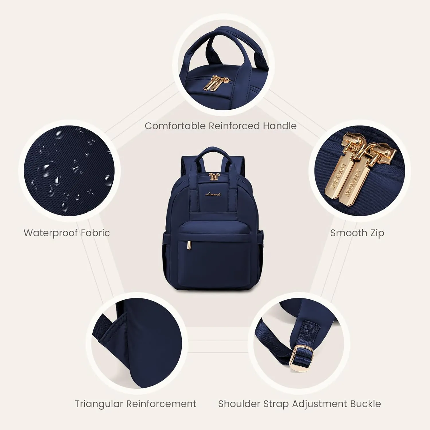 LOVEVOOK Small Backpack Purse for Women, Waterproof Lightweight Mini Daypack, Stylish Casual Bag for Travel Work & Daily Use