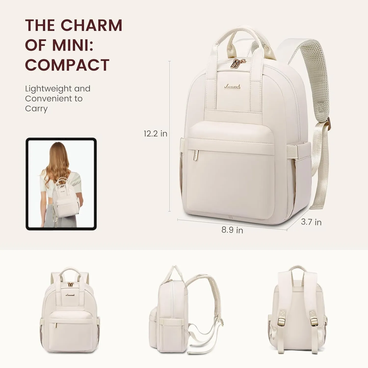 LOVEVOOK Small Backpack Purse for Women, Waterproof Lightweight Mini Daypack, Stylish Casual Bag for Travel Work & Daily Use