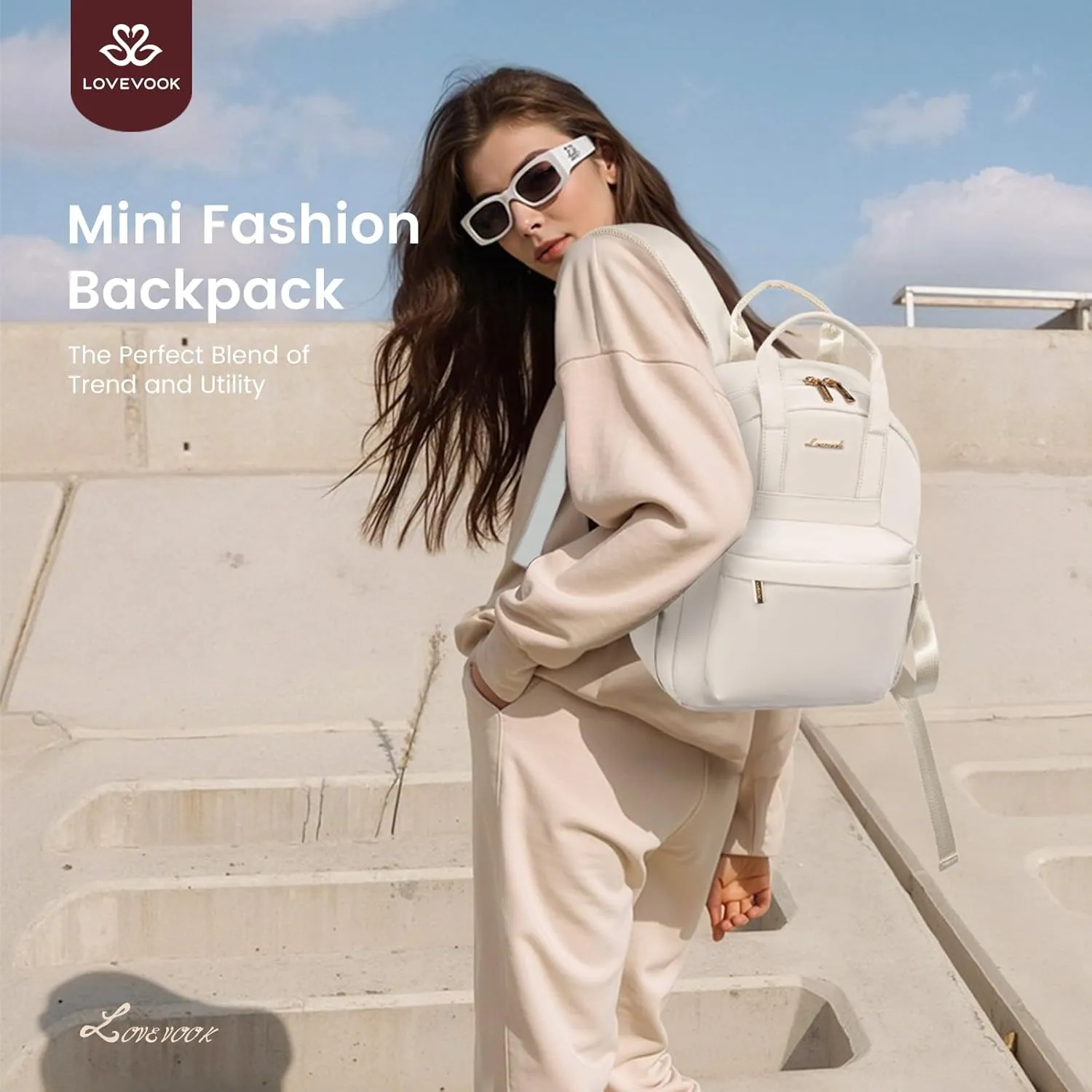 LOVEVOOK Small Backpack Purse for Women, Waterproof Lightweight Mini Daypack, Stylish Casual Bag for Travel Work & Daily Use