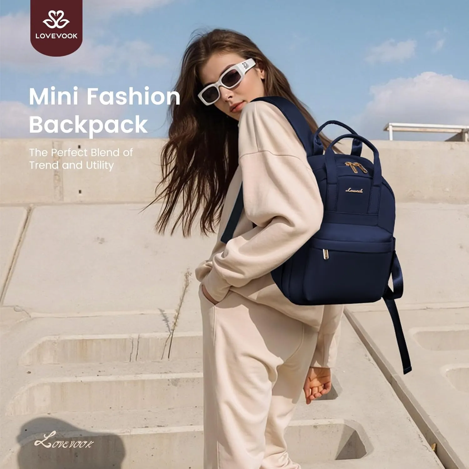 LOVEVOOK Small Backpack Purse for Women, Waterproof Lightweight Mini Daypack, Stylish Casual Bag for Travel Work & Daily Use