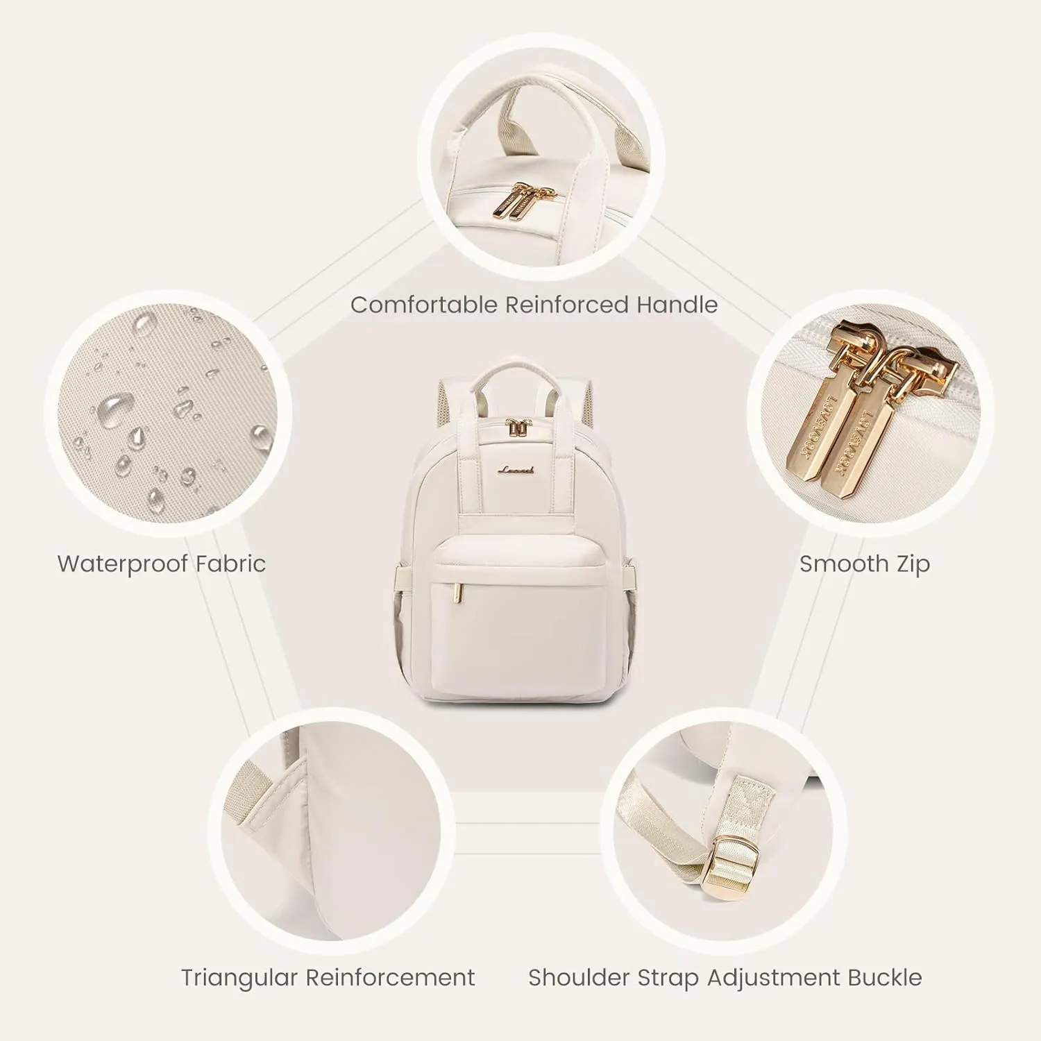 LOVEVOOK Small Backpack Purse for Women, Waterproof Lightweight Mini Daypack, Stylish Casual Bag for Travel Work & Daily Use